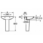 Умывальник с пьедесталом Roca Meridian 700х460 327240000