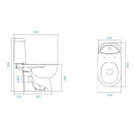 Унитаз-компакт Santek Остин горизонтальный выпуск 2-режимная арматура с сиденьем микролифт 1.WH30.2.419