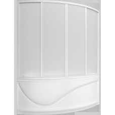 Шторка для ванны BAS Николь 170*100 см 4 створки пластик Watter, в комплекте с направляющими