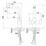 Смеситель Rossinka для кухонной мойки с подключением к фильтру с питьевой водой Z35-31