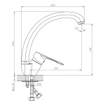 Смеситель Decoroom DR23021 для кухни с высоким поворотным изливом