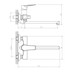 Смеситель Decoroom DR23043 для ванны с поворотным изливом 300 мм