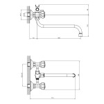 Смеситель Decoroom DR50045R для ванны с поворотным изливом 300 мм