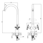 Смеситель Decoroom DR52028 для кухни с высоким поворотным изливом