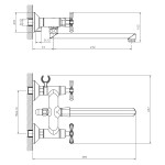 Смеситель Decoroom DR52043 для ванны с поворотным изливом 300 мм