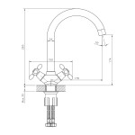 Смеситель Decoroom DR53028 для кухни с высоким поворотным изливом