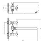 Смеситель Decoroom DR53043 для ванны с поворотным изливом 300 мм