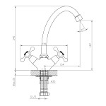 Смеситель Decoroom DR54028 для кухни с высоким поворотным изливом