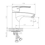 Смеситель Decoroom DR70015 для умывальника с гигиенической лейкой