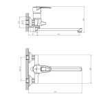 Смеситель Decoroom DR70043 для ванны с поворотным изливом 300 мм