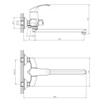 Смеситель Decoroom DR71043 для ванны с поворотным изливом 300 мм