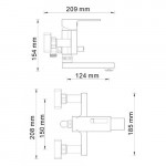 Смеситель WasserKraft Alme для ванны с коротким изливом 1501