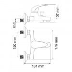 Смеситель WasserKraft Isen для ванны с коротким изливом 2601