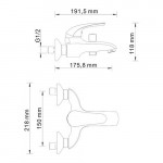 Смеситель WasserKraft Rossel для ванны с коротким изливом 2801