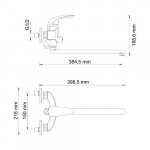 Смеситель WasserKraft Rossel для ванны с длинным поворотным изливом 350 мм 2802L