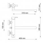 Смеситель WasserKraft Berkel для ванны с длинным изливом 4802L