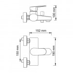 Смеситель WasserKraft Donau для ванны с коротким изливом 5301