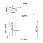 Смеситель WasserKraft Dinkel для ванны с длинным изливом 5802L