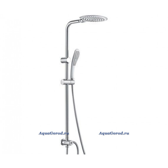 Душевая стойка WasserKraft штанга с лейкой 1 функцией, шлангом и верхним душем 246x19о мм А045
