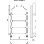Полотенцесушитель Terminus Версаль П4 бронза 540х930 межосевое 500, бронза