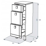 Тумба Тритон Диана 30 см напольная с 3 ящиками белая