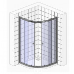 Душевой уголок Triton Лайт 100х100 А с низким поддоном стекло прозрачное с узором Щ0000039807