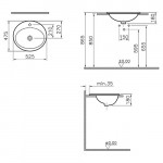 Раковина Vitra S 20 накладная овальная 55 см 5468B003-0001