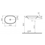 Раковина-чаша Vitra Frame накладная овальная 56 см без отверстия под смеситель, без перелива 5652B403-0016