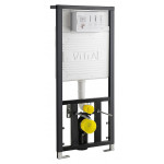 Инсталляция VitrA с подвесным унитазом Arkitekt с сиденьем стандарт и кнопкой смыва хром 9005B003-7211