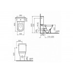 Унитаз-компакт VitrA S50 безободковый Open-back с сиденьем микролифт, механизм Geberit 9797B003-7204