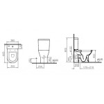 Унитаз-компакт VitrA Diana Open-back с арматурой Geberit и сиденьем микролифт 9816B003-7201