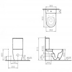 Унитаз-компакт VitrA Sento Rim-ex безободковый Open-back с тонким сиденьем микролифт 9830B003-7204