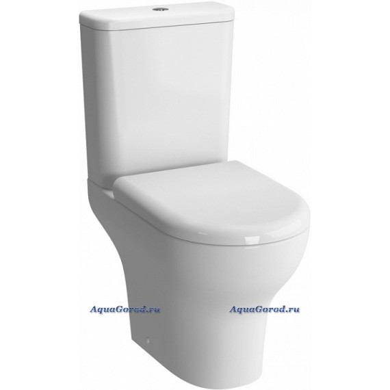 Унитаз-компакт VitrA Zentrum Rim-ex безободковый Open-back 3-6L с сиденьем микролифт 9824b003-7207