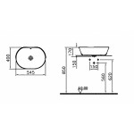 Раковина-чаша Vitra Geo 55 см овальная без отверстия под смеситель с отверстием под перелив 7427B003-0012