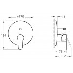 Набор VitrA Win S встроенной душевой системы хром A49265EXP