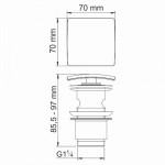 Донный клапан WasserKraft A167 Push-up оружейная сталь, с переливом