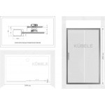 Душевая дверь в нишу Kubele DE019D2-MAT-MT 130 см, профиль матовый хром, стекло матовое