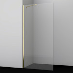 Душевая перегородка WasserKRAFT Aisch 55W44 100x200 стекло прозрачное, профиль матовое золото