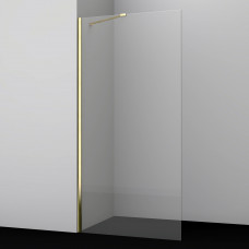 Душевая перегородка WasserKRAFT Aisch 55W39 90x200 стекло прозрачное, профиль матовое золото