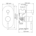 Смеситель WasserKraft Wern 4241 для ванны и душа, со встраиваемой системой монтажа, никель