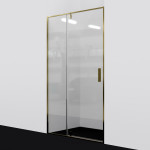 Душевая дверь WasserKRAFT Aisch 55P12 100х200 распашная, прозрачное стекло, профиль матовое золото