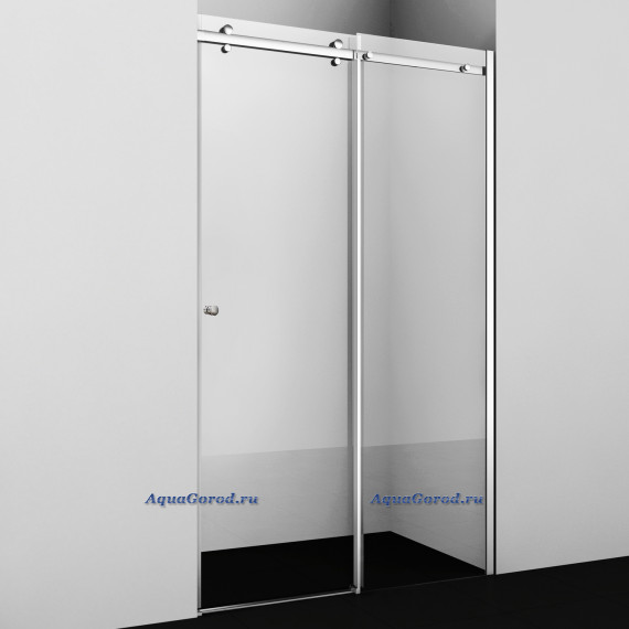 Душевая дверь WasserKRAFT Vils 56R13 110х200 раздвижная, прозрачное стекло, профиль хром