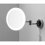 Зеркало для ванны WasserKraft K-1004 с LED-подсветкой подвесное с 3-х кратным увеличением