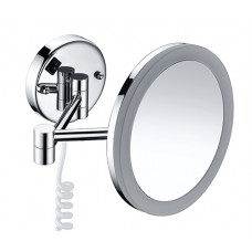 Зеркало для ванны WasserKraft K-1004 с LED-подсветкой подвесное с 3-х кратным увеличением
