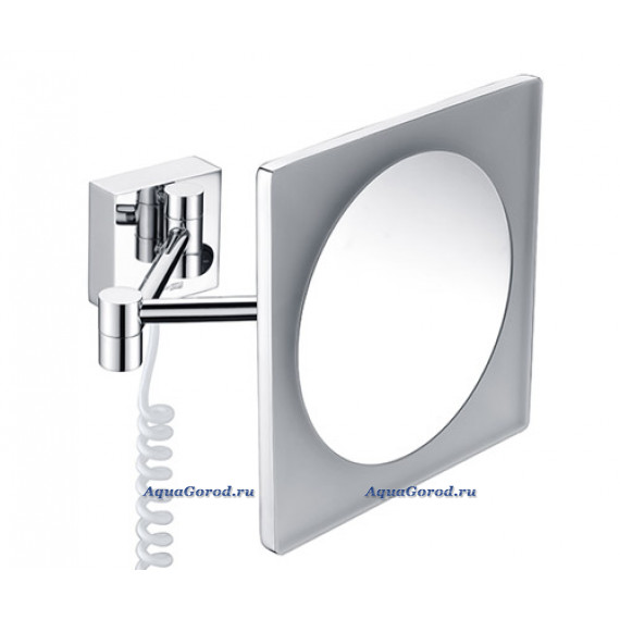 Зеркало для ванны WasserKraft K-1008 с LED-подсветкой подвесное с 3-х кратным увеличением