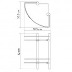 Полка стеклянная WasserKraft угловая двойная K-3122