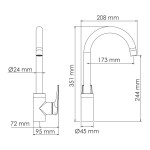 Смеситель WasserKraft Aisch 5507 для кухни, матовое золото