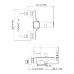 Смеситель WasserKraft Naab 8601 для ванны, с коротким изливом, хром