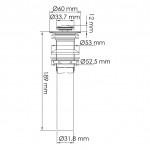 Донный клапан WasserKraft A251 Push-up белый