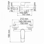 Смеситель WasserKraft Dill 6101 для ванны, с коротким изливом, хром